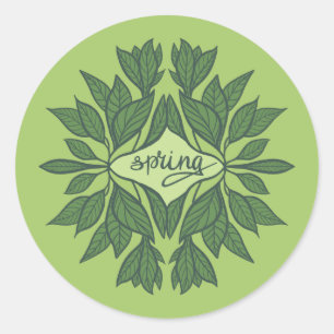 Spring Green Verlasse ästhetische Typografie Runder Aufkleber