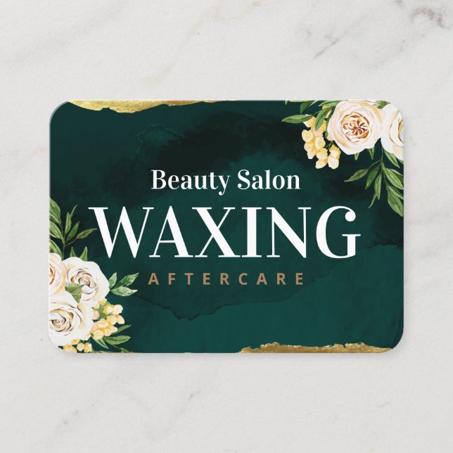 Spring Green Waxing Aftercare Card Visitenkarte (Vorderseite)