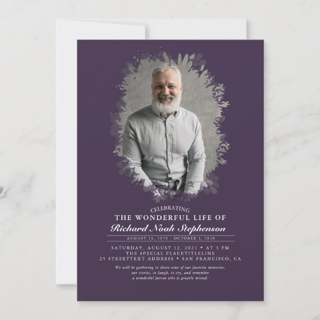 Spring Greenerage Foliage Silhouette Beerdigung Fo Einladung (Vorderseite)