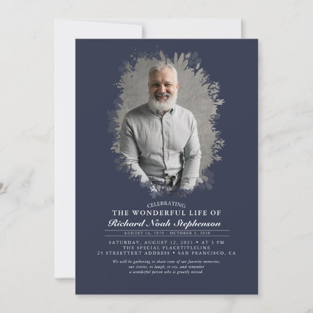 Spring Greenerage Foliage Silhouette Beerdigung Fo Einladung (Vorderseite)