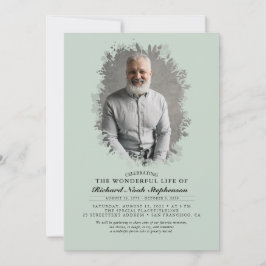 Spring Greenerage Foliage Silhouette Beerdigung Fo Einladung