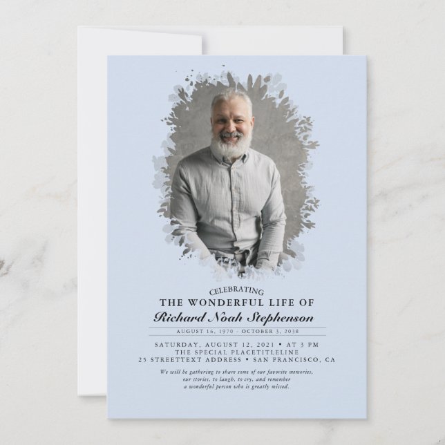 Spring Greenerage Foliage Silhouette Beerdigung Fo Einladung (Vorderseite)