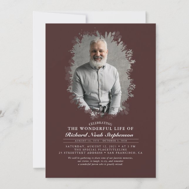 Spring Greenerage Foliage Silhouette Beerdigung Fo Einladung (Vorderseite)