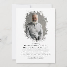 Spring Greenerage Foliage Silhouette Beerdigung Fo Einladung