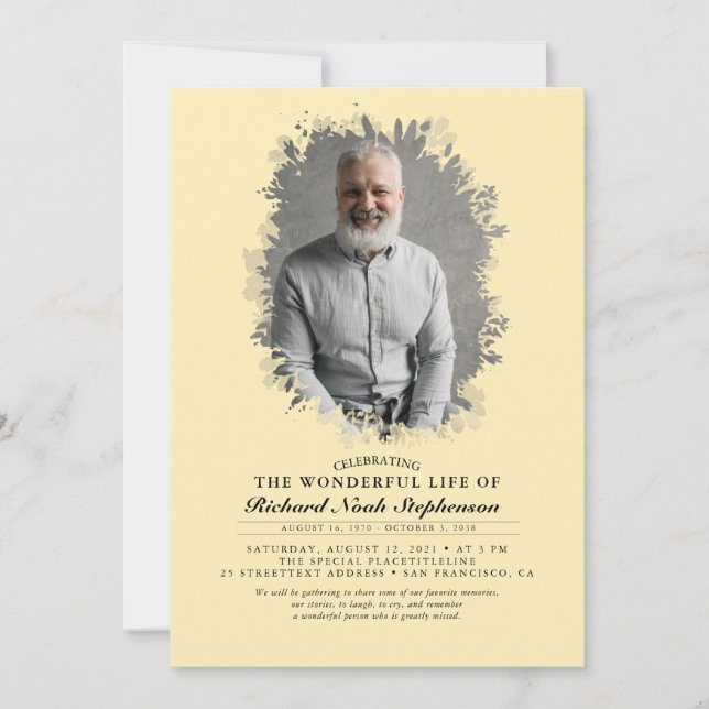 Spring Greenerage Foliage Silhouette Beerdigung Fo Einladung (Vorderseite)