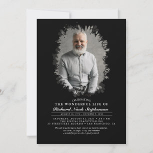 Spring Greenerage Foliage Silhouette Beerdigung Fo Einladung