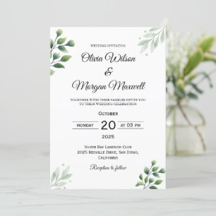 Spring Greenery Wedding Einladung
