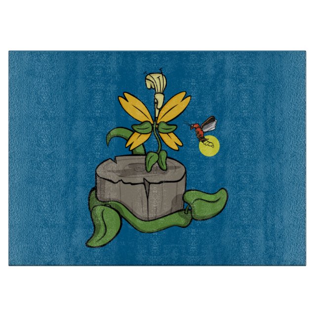Spring Greet Summer Glass Cutting Board Schneidebrett (Vorderseite)