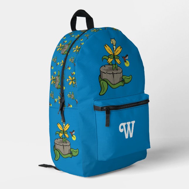 Spring Greets Summer Bedruckter Rucksack (Rückseitige Ecke links)