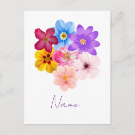 Spring Harmony - Mixed Watercolor Flower Bouquet Postkarte