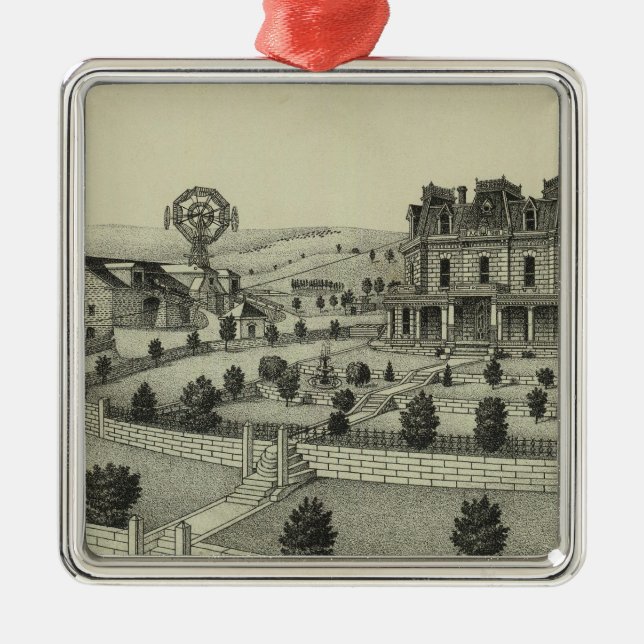 Spring- Hillbauernhof, Chase County, Kansas Ornament Aus Metall (Vorne)