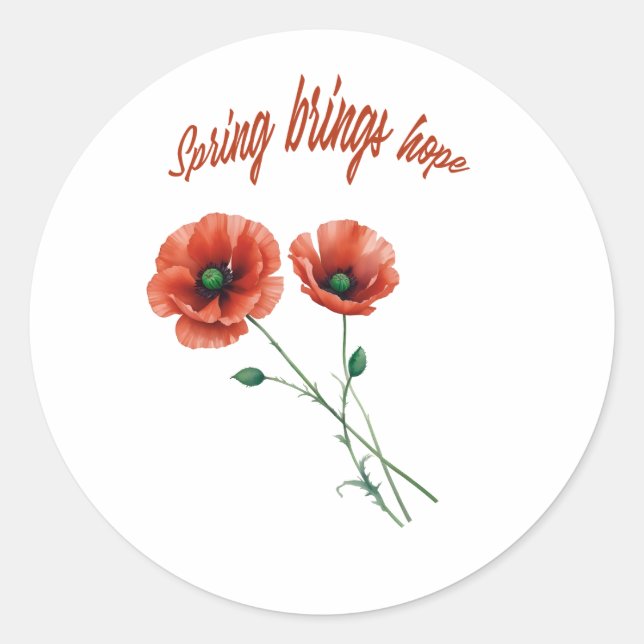 "Spring Hope Sticker" Runder Aufkleber (Vorderseite)
