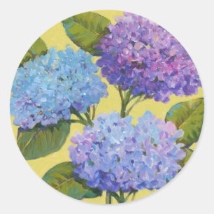 Spring Hydrangeas I Runder Aufkleber