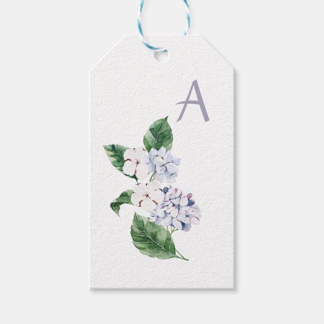 Spring HYRDANGEA mit Buchstaben anpassbar Geschenkanhänger (Vorderseite)
