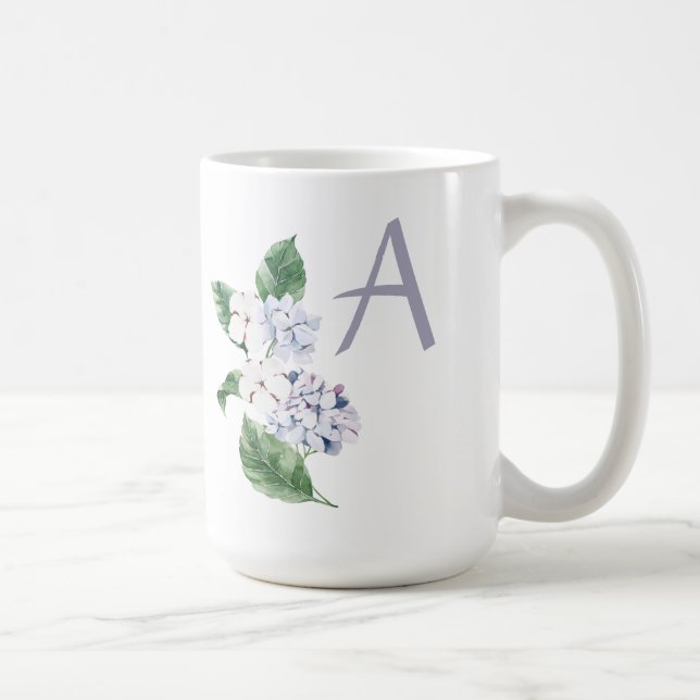 Spring HYRDANGEA mit Buchstaben anpassbar Kaffeetasse (Rechts)