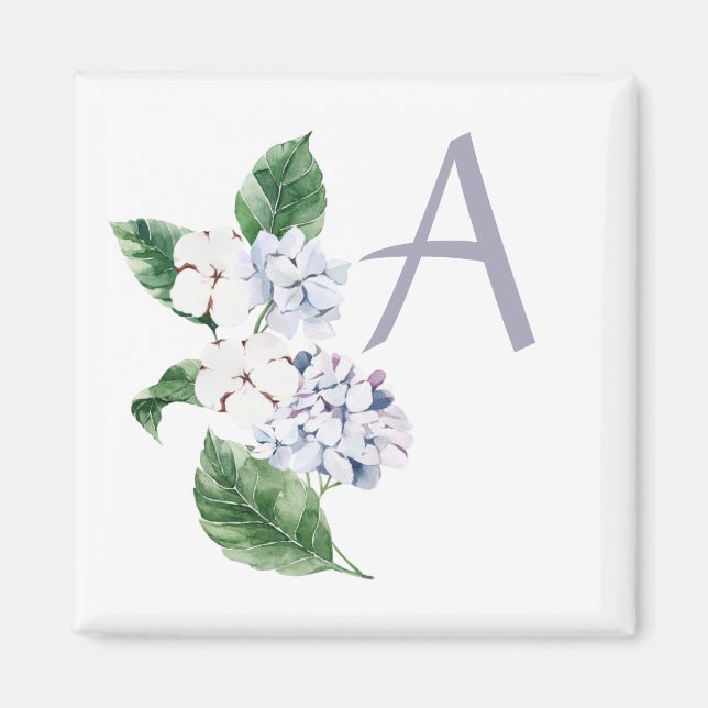 Spring HYRDANGEA mit Buchstaben anpassbar Magnet (Vorne)