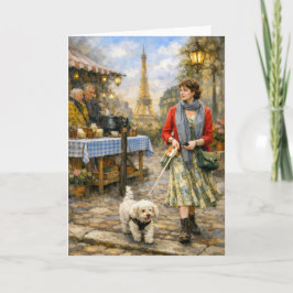 Spring In Paris Poodle Greeting Card Karte