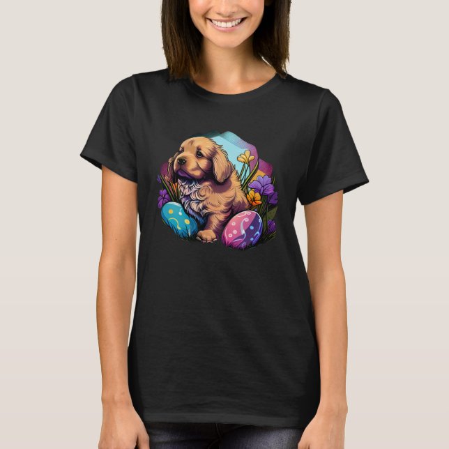 Spring into Easter with this cute Dog Illustration T-Shirt (Vorderseite)