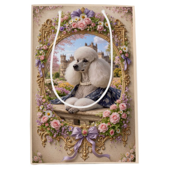 Spring Is In The Air, Poodle  Mittlere Geschenktüte (Vorderseite)
