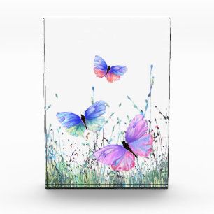 Spring Joy - farbenfrohe Schmetterlinge fliegen in Fotoblock