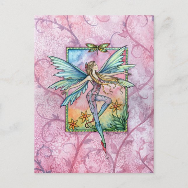 Spring Jubilation Fairy Fantasy Art Postkarte (Vorderseite)