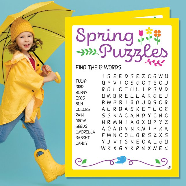 Spring Kids Puzzle Activity Card Karte (Von Creator hochgeladen)