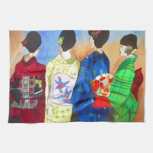 Spring Kimono Japanisch Geisha Art Küchentuch