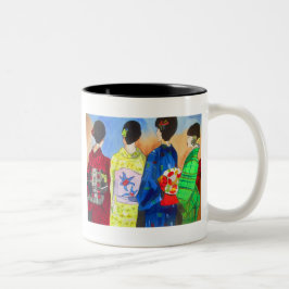 Spring Kimono Japanisch Geisha Art Zweifarbige Tasse