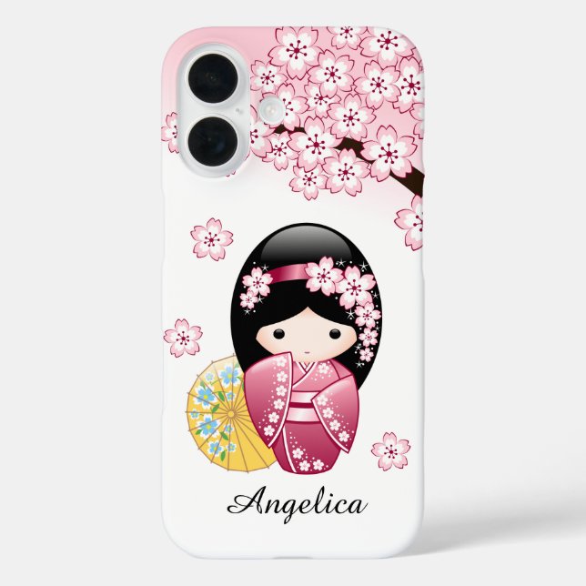 Spring Kokeshi Doll - Cute Japanese Geisha Girl Case-Mate iPhone Hülle (Rückseite)