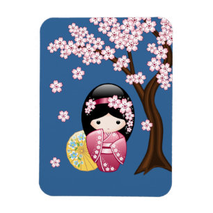 Spring Kokeshi Doll - Niedliches japanisches Geish Magnet