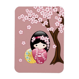 Spring Kokeshi Doll - Niedliches japanisches Geish Magnet