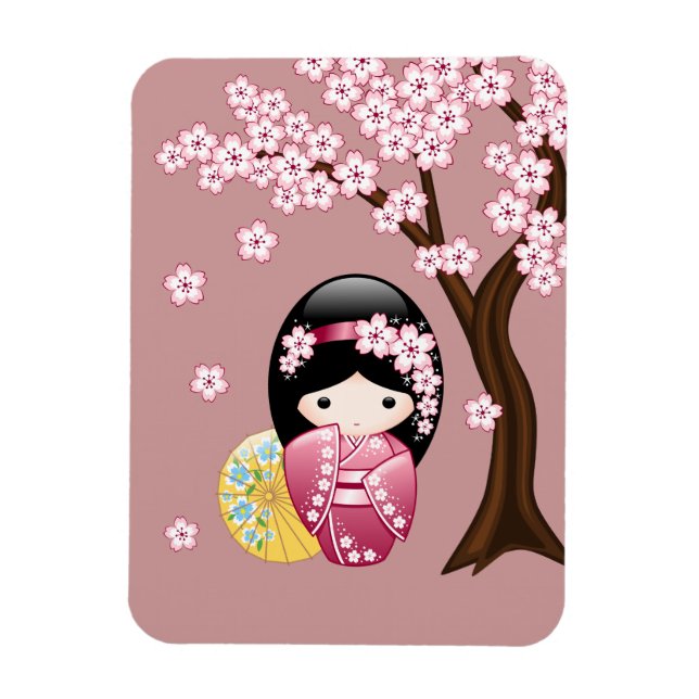 Spring Kokeshi Doll - Niedliches japanisches Geish Magnet