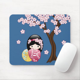 Spring Kokeshi Doll - Niedliches japanisches Geish Mousepad