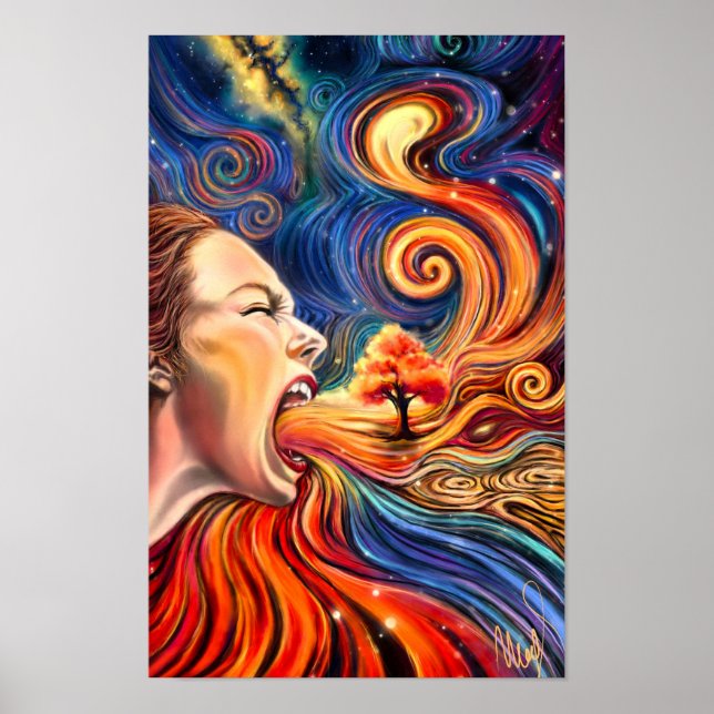 Spring Lady Poster - Malerei (Vorne)