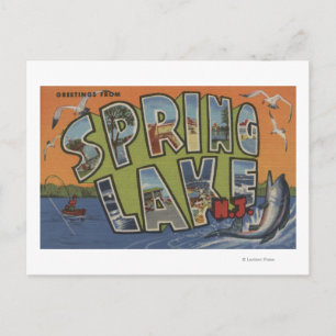 Spring Lake, New Jersey - Große Letter Scenes Postkarte