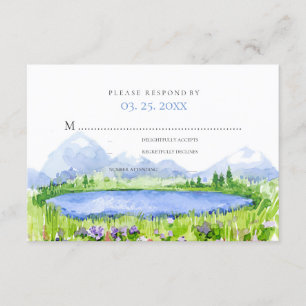 Spring Lakeside Mountain Meadow Wedding RSVP ©