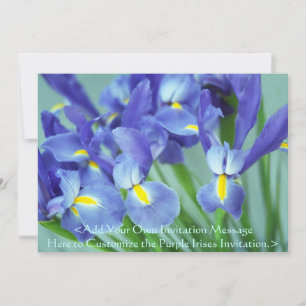 Spring Lila Irises Blume Art Foto Einladung