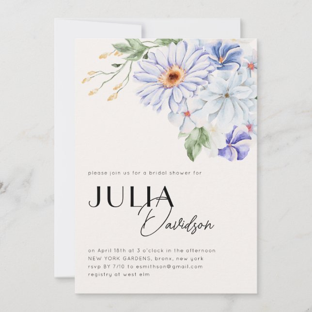 Spring Lila Purple Flowers Garden Brautparty Einladung (Vorderseite)