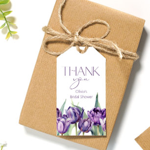 Spring lila Tulpen Brautparty Vielen Dank Geschenkanhänger