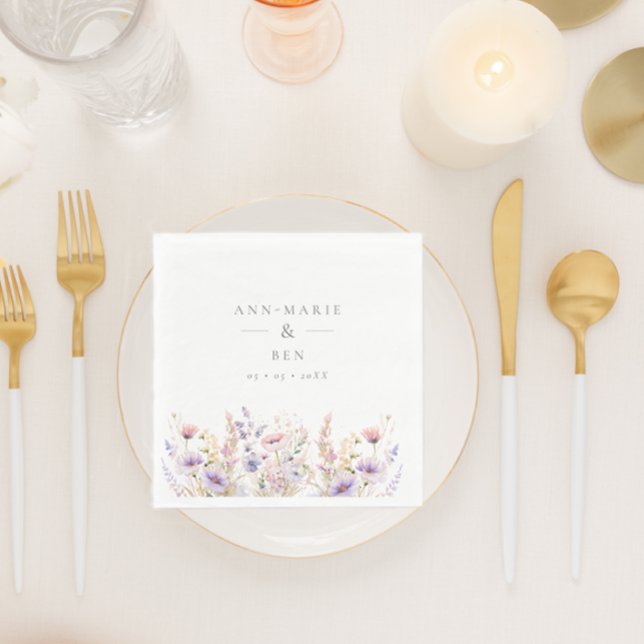 Spring Lilac Wildblumen Hochzeit Serviette (Von Creator hochgeladen)