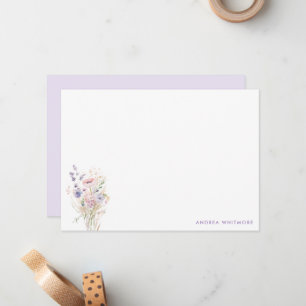 Spring Lilac Wildblumen Personalisiert Mitteilungskarte