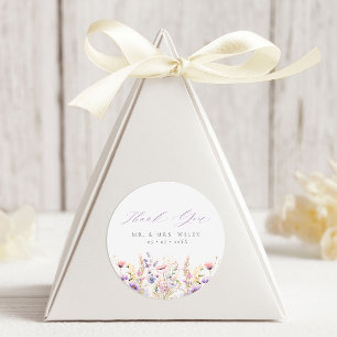 Spring Lilac Wildblumen Vielen Dank Gastgeschenk H Runder Aufkleber