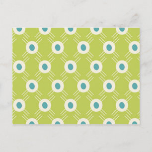 Spring Lime Green Blue Circles Mother Day Gift Postkarte