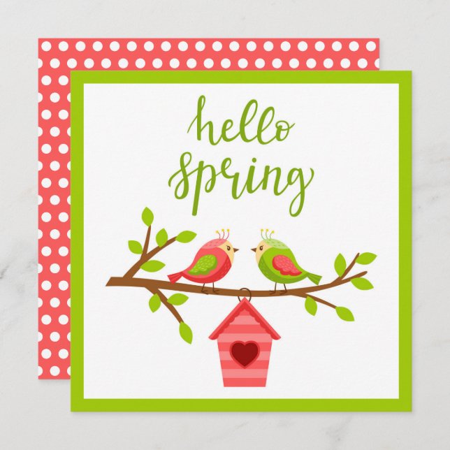 Spring Lovebirds Card (Vorne/Hinten)