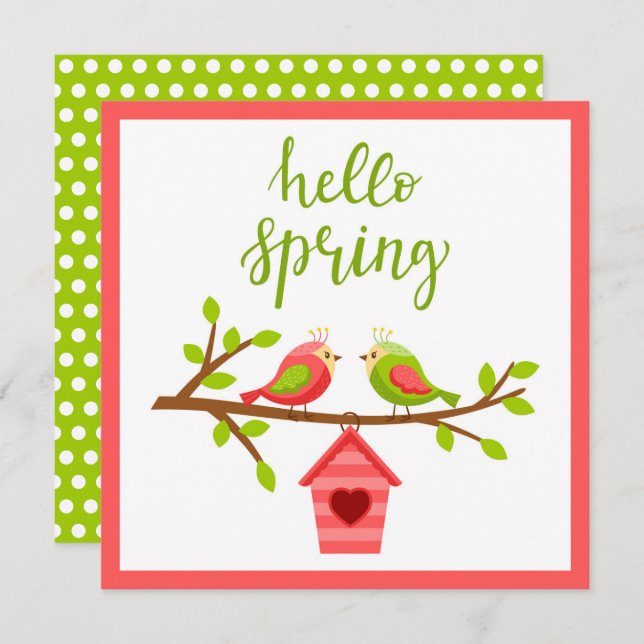 Spring Lovebirds Card (Vorne/Hinten)