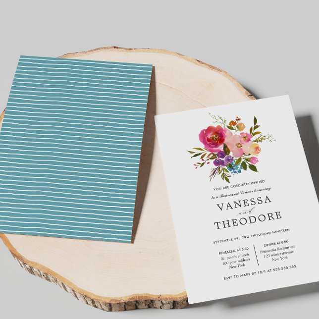 Spring Lush Bouquet Hochzeit Probe Dinner Einladung (Von Creator hochgeladen)