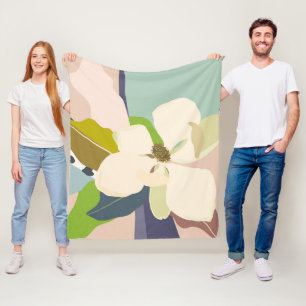 Spring Magnolia Color Blocks Florist Fleecedecke