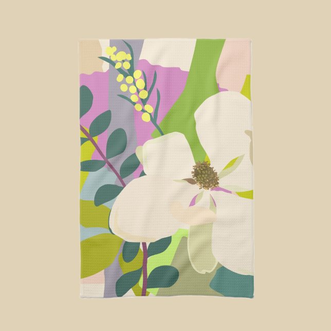 Spring Magnolia Color Blocks Florist  Geschirrtuch (Von Creator hochgeladen)