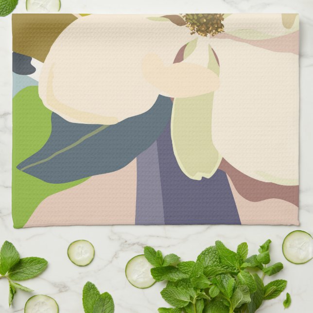 Spring Magnolia Color Blocks Florist  Geschirrtuch (Gefaltet)