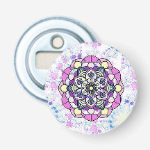 Spring Mandala Button Bottle Opener